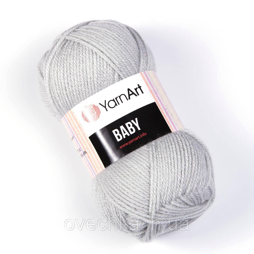 Пряжа YarnArt Baby (Бейбі) 855 сірий (акрил, нитки для в'язання)