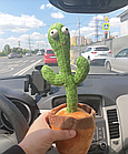 Танцюючий плюшевий кактус М'яка іграшка кактус у горщику танців для співу Музичний Кактус вазон, фото 6