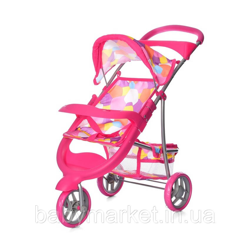 Коляска для ляльок Melogo 9614 (pink/multicolor), фото 1