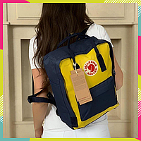 Канкен желтый с синим, Сумка рюкзак kanken, Рюкзак для школы Kanken