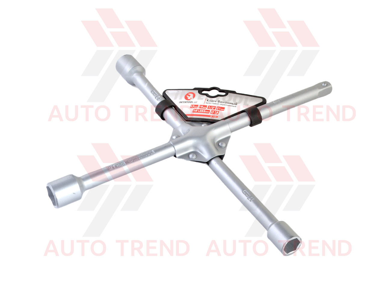 Ключ балонний хрестовий посилений 17 мм, 19 мм, 21 мм, 1/2", 355 мм