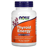 Now Foods, Thyroid Energy, поддержка щитовидной железы, 90 капсул