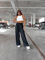 Жіночі трендові брюки палаццо вільні з кишенями Bld179, фото 4