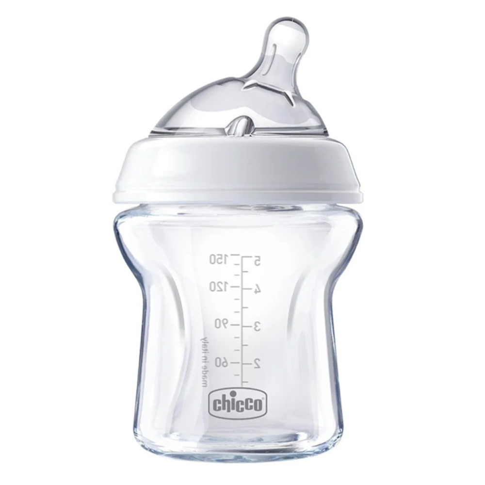 Пляшечка скло 150 мл Chicco Natural Feeling 0m+ (8058664074167)