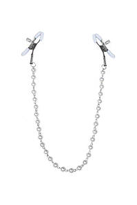Зажими для сосків з перлами Feral Feelings - Nipple clamps Pearls, срібло/білий SO3792
