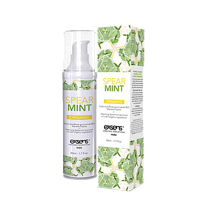 Масажна олія EXSENS Organic Spear Mint 50мл розігріваюча, без цукру, без парабенів, їстівна