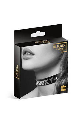Чокер зі стразами Bijoux Pour Toi - SEXY, натуральна шкіра, фото 3