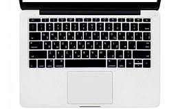 Накладка на клавіатуру MacBook 12 A1534/ Pro 13 A1708 US keyboard з російськими літерами, Чорна