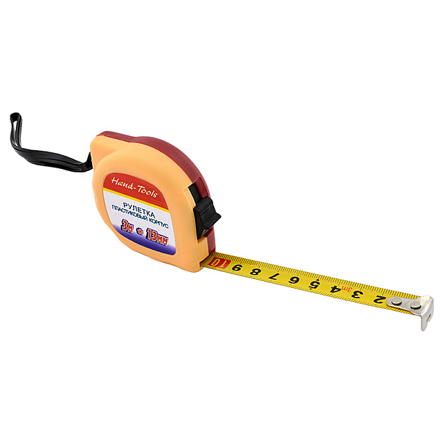 Рулетка Hand-Tools пластиковий корпус 3 м*13 мм 651101, фото 1