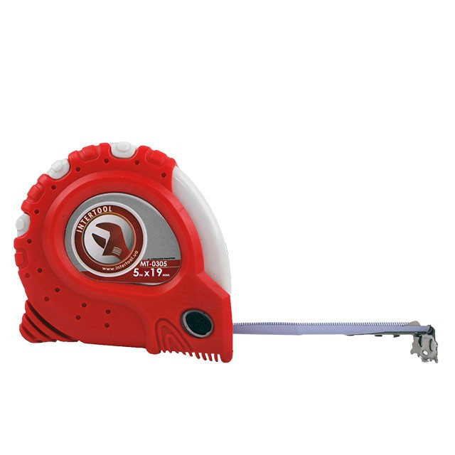 Рулетка Intertool MT-0305 з фіксатором, супермагніт 5м*19мм, фото 1