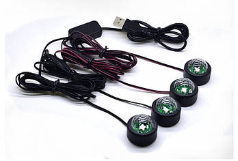 Підсвітка салону автомобіля Led RGB (багатобарвна) + Музика