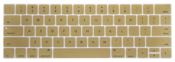 Накладка на клавіатуру для MacBook Pro 13/15 US (2016-2019) Золота, з англійськими літерами