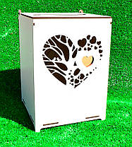 Весільний Банк для Грошей Дерево Серце 22см Дерев'яна Коробка Казна скриню скарбничка на весілля