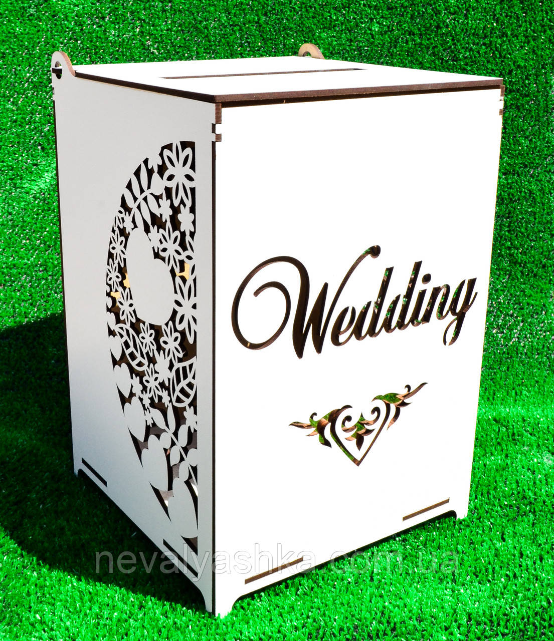 Весільний Банк для Грошей Wedding 26 см Дерев'яна Коробка з Іменами Весільна Казна скриню скарбничка на весілля