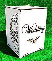 Весільний Банк для Грошей Wedding 26 см Дерев'яна Коробка з Іменами Весільна Казна скриню скарбничка на весілля