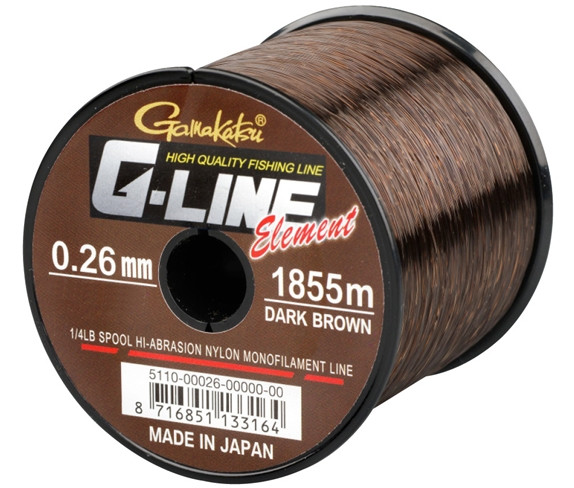 Леска Gamakatsu G-Line Element Dark Brown 0.28mm 5.90kg  1490m