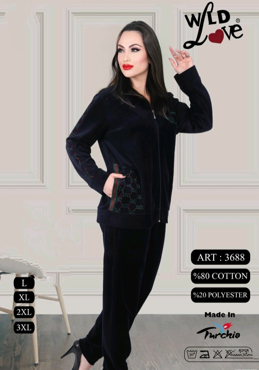 Велюровий жіночий костюм зі штанами Новинка, фото 1