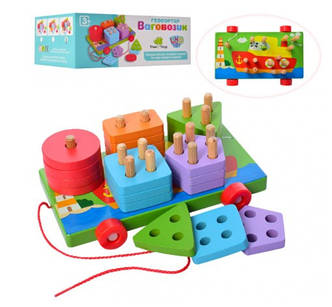 Розвиваюча іграшка Геометрика дерев'яна, фото 1