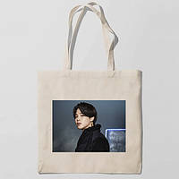 Эко-сумка, шоппер с принтом повседневная Чимин из BTS (Bangtan Boys) в съемках 'Fila'