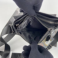 Чоловіча шкіряна сумка месенджер через плече на три відділення H. T. Leather чорна, фото 10