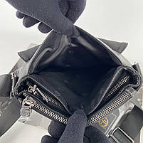 Чоловіча шкіряна сумка месенджер через плече на три відділення H. T. Leather чорна, фото 8