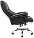 Класичне крісло комп'ютерне керівника з підлокітниками Конгрес чорний Congress Шкіра Люкс хром Richman, фото 6