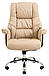Крісло комп'ютерне з підлокітниками для офісуoolongress бежевий шкірозамінник хром Richman, фото 4