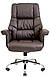 Крісло комп'ютерне для керівника Брюса Congress коричневий шкірозамінник хром ТМ Richman, фото 4
