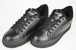 Кросівки на байка Відрізняється 21001 36 Чорний шкіра, фото 4