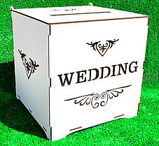 Весільний Банк для Грошей Wedding 23 см Квадратна Дерев'яна Коробка Весільна Казна скриню скарбничка на весілля