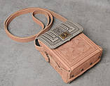 Шкіряна сумка ручної роботи з тисненим орнаментом, чоловіча шкіряна сумка-барсетка через плече, фото 8