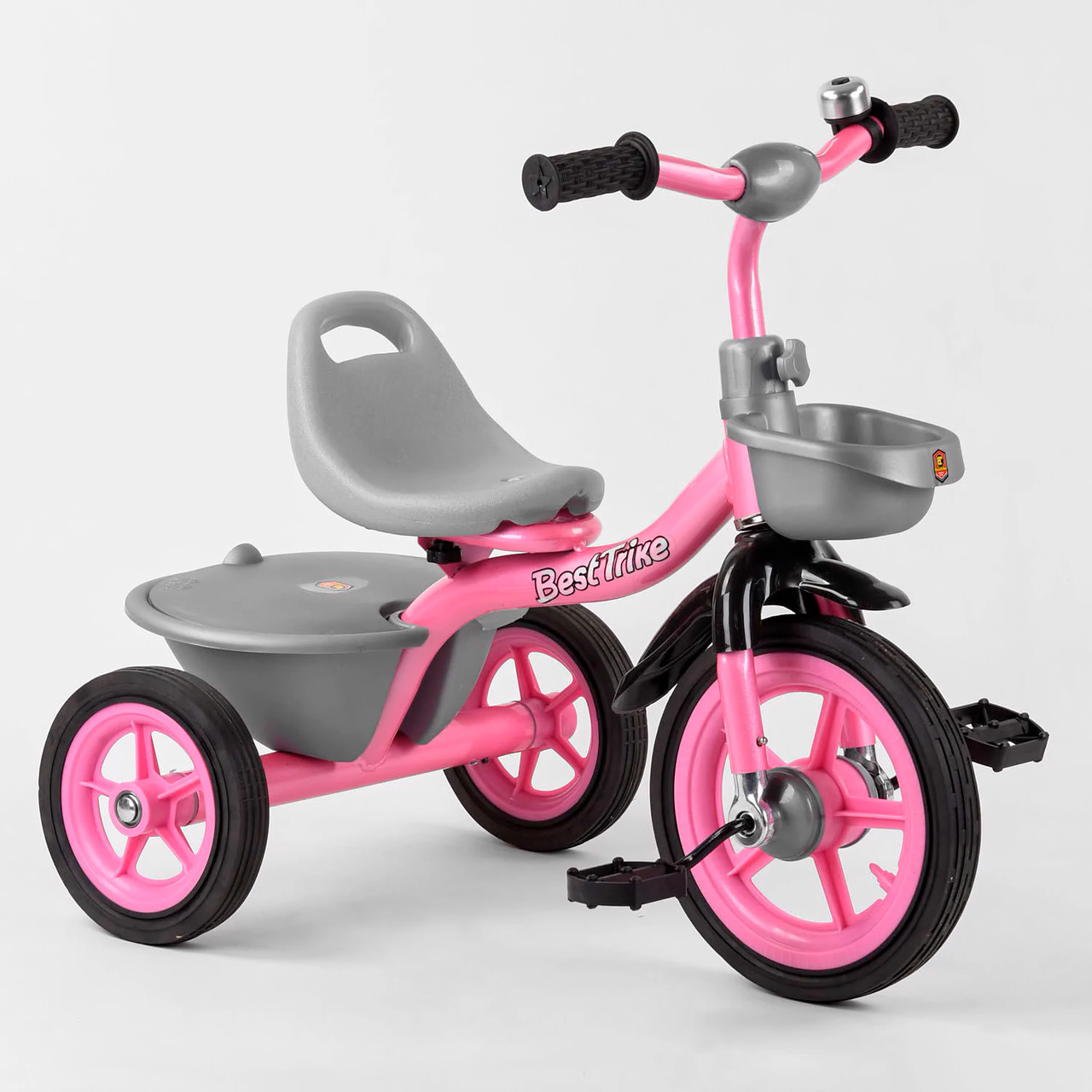 Триколісний велосипед Best Trike BS-1142 Рожевий, 2 положення сидіння, гумові колеса (102412)