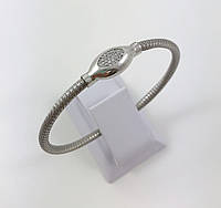 Браслет серебряный незамкнутое кольцо с цирконием BZC84789