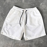 Мужские пляжные шорты (шорты для плаванья/плавки), однотонный белый цвет без брендов и логотипов 3XL, Белый