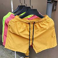 Мужские пляжные шорты (шорты для плаванья/плавки), однотонный белый цвет без брендов и логотипов XL, Желтый