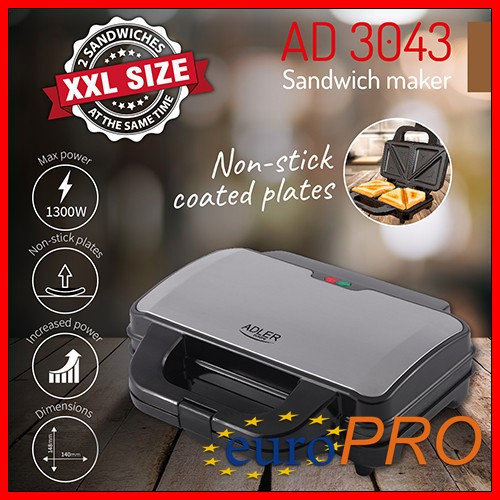 Сэндвичница Adler AD 3043 XXL, фото 1