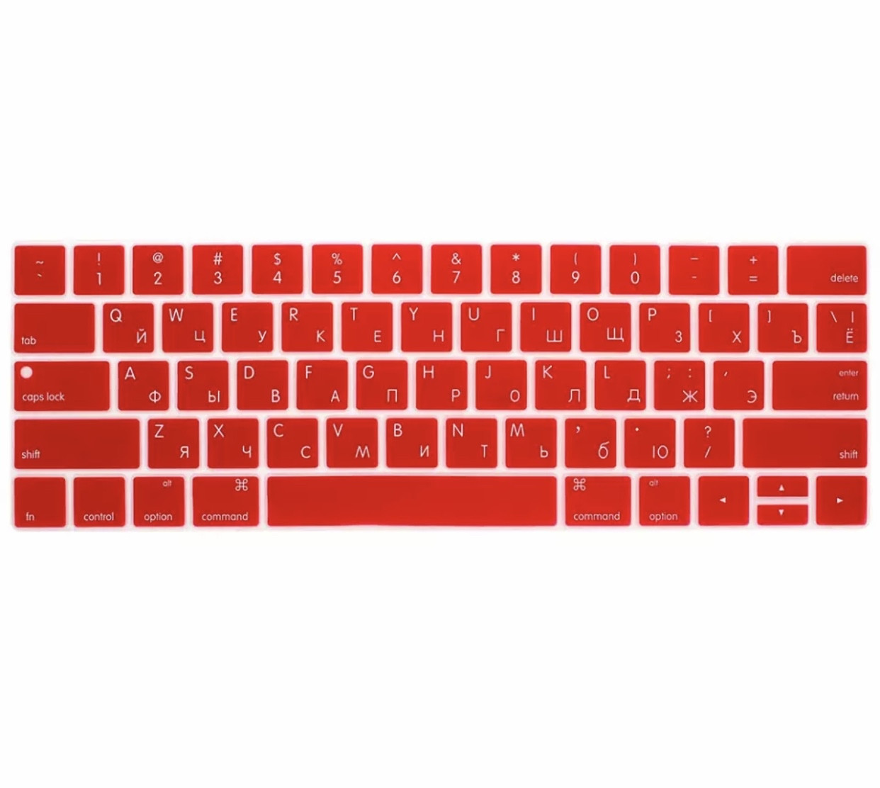 Накладка на клавіатуру для MacBook Pro 13/15 US (2016-2019) з російськими літерами, Червона