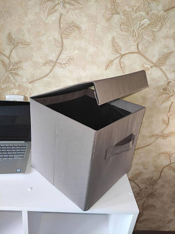 Коробка для зберігання речей, органайзер в шафу для одягу, коробка для стелажа з ДВП (Бежевий), фото 2