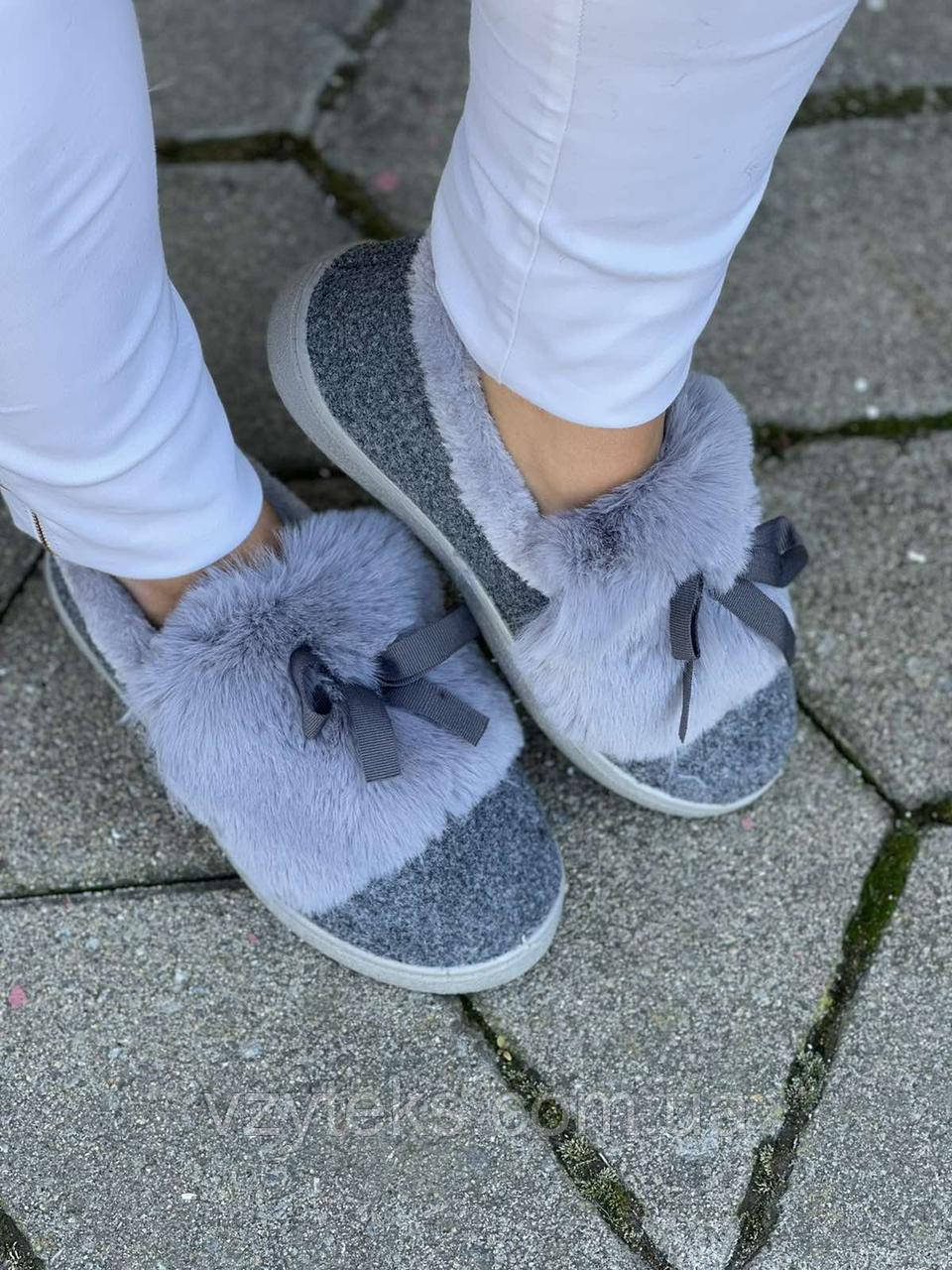 Бурки жіночі з хутром сірі Прогрес, фото 1