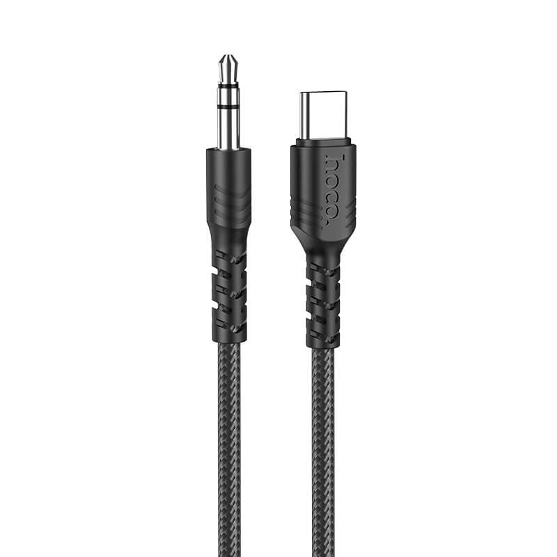 Кабель перехідник Type-C to AUX mini jack 3,5 мм HOCO UPA17 Digital audio conversion cable | 1M |. Black