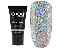 Акрил-гель Oxxi Professional Aсryl Gel 30 мл, № 20 прозрачный с крупными голографическими блестками