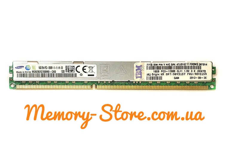 Оперативна пам'ять для сервера DDR3 16GB PC3-12800R (1600MHz) DIMM ECC Reg, Samsung, фото 1