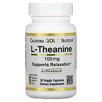 California Gold Nutrition, L-теанін, AlphaWave, підтримка розслаблення, 100 мг, 30 капсул