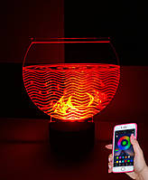 3d-светильник Аквариум с рыбками, 3д-ночник, несколько подсветок (на bluetooth), подарок рыбаку
