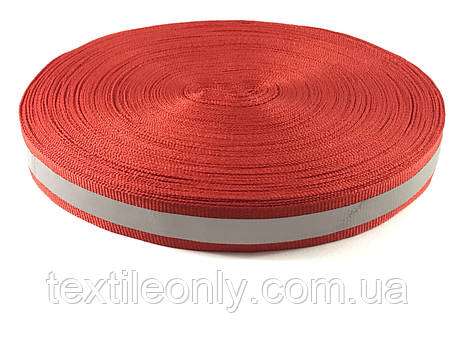 Тасьма світловідбивна 20 мм колір червоний, фото 1