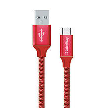 Кабель ColorWay USB-USB Type-C, 2.4 А, 2м Red (CW-CBUC008-RD)