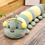М'яка іграшка подушка плед 3 в 1 Гусениця, гусінь 65 см, фото 2