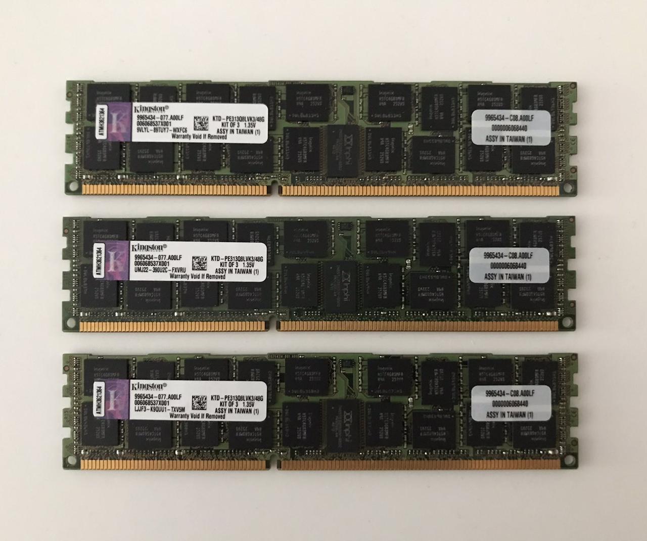 Оперативная память KTD-PE313Q8LVK3 / 48G DDR3L DIMM 240pin 48 GB: 3 x 16 GB, Kingston Серверная - фото 1 - id-p1464098760