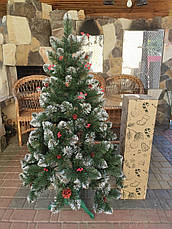 Кармен 2.2 м з калиною і шишками  ялинка штучна новорічна., фото 2