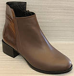 Ботинки жіночі коричневі шкіряні від виробника модель ТН21-15-1, фото 3